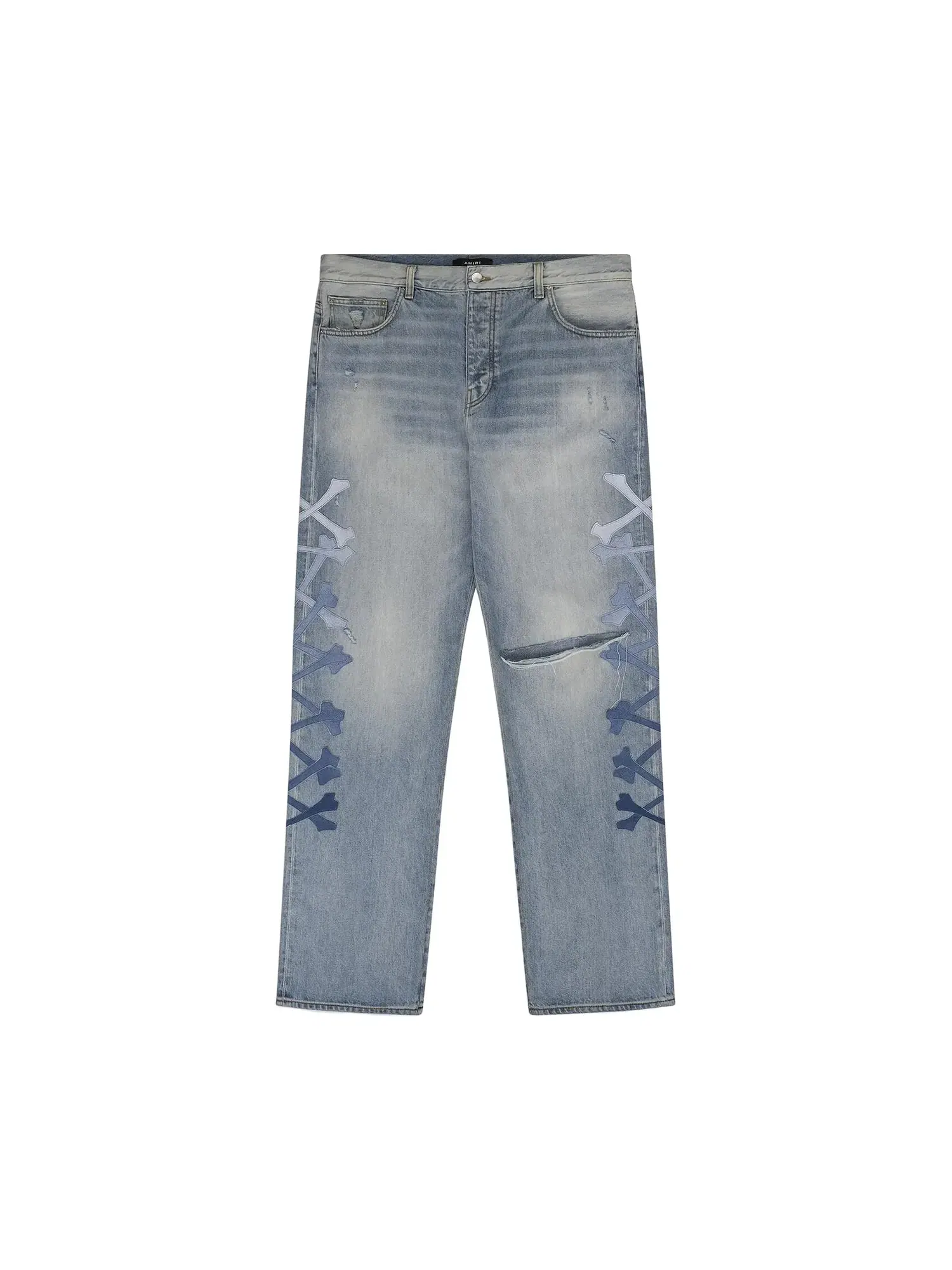 Джинсы Amiri Gradient Bones Straight Jeans — изображение 1 из 1, синий