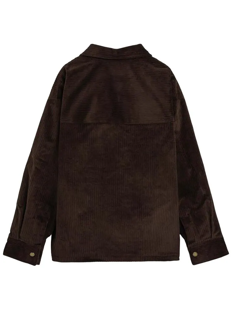 Бархатная рубашка на молнии Market Velvet Zip Up Overshirt — изображение 2 из 2, коричневый