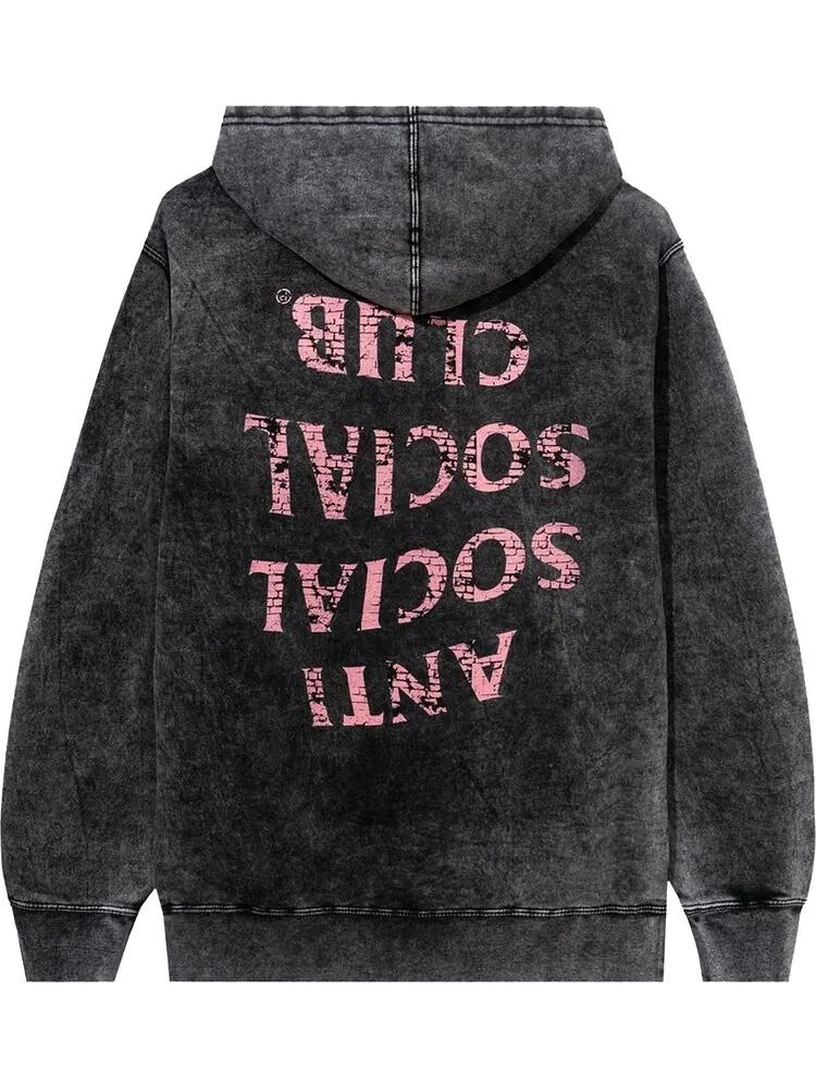 Худи Anti Social Social Club Fall Through The Cracks Heather Hoodie 'Black Washed' — изображение 2 из 2, черный