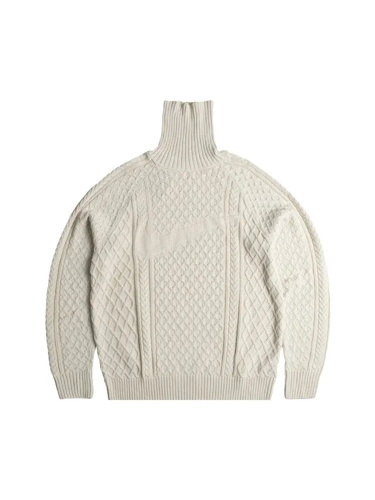 Свитер Nike Cable Knit Turtleneck 'Light Bone' — изображение 1 из 1, белый