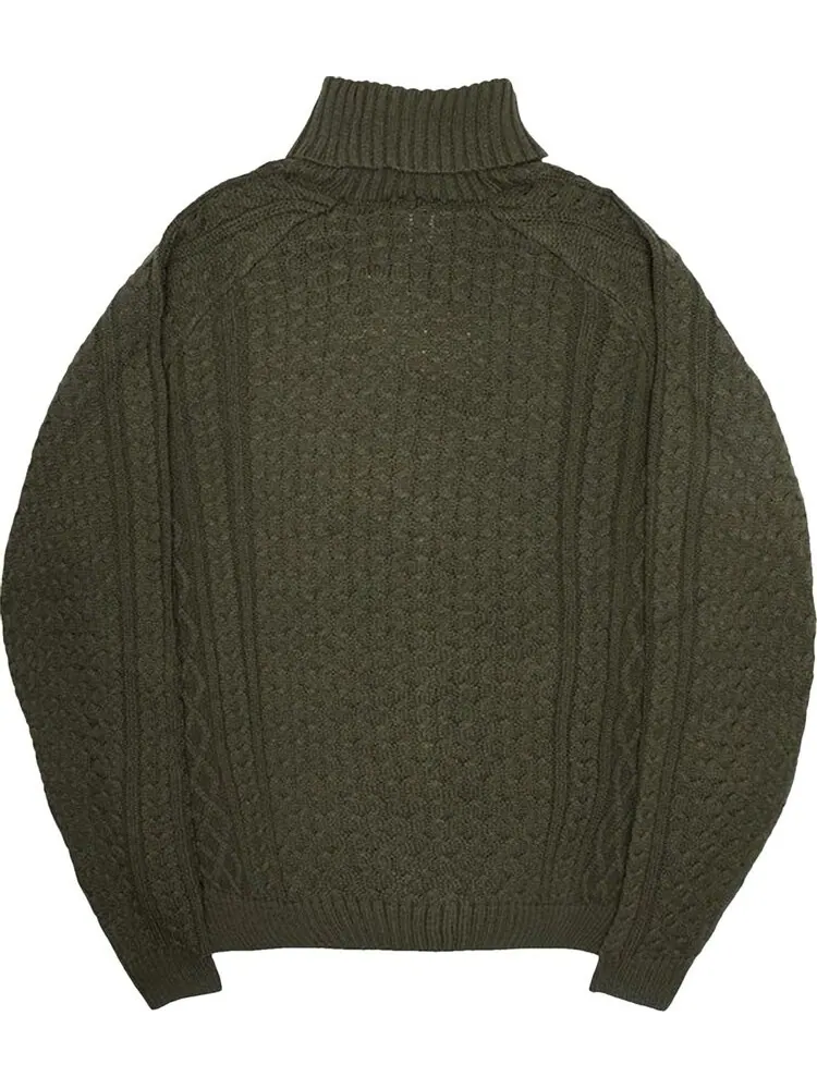 Свитер Nike Cable Knit Turtleneck 'Cargo Khaki' — изображение 2 из 2, загар