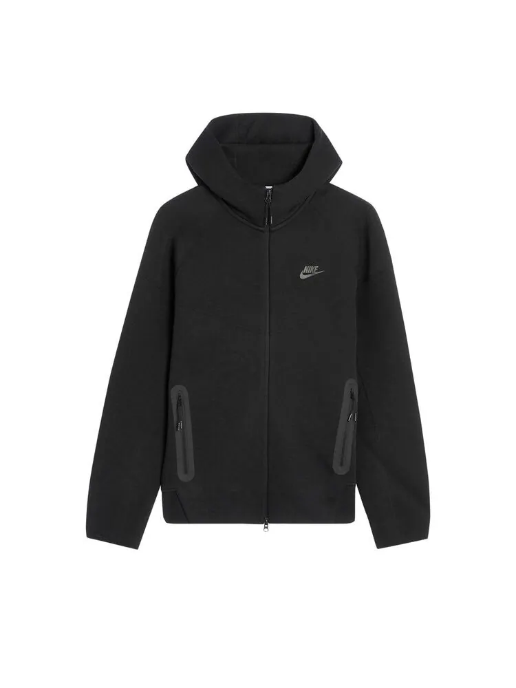 Худи Nike Sportswear Tech Fleece Windrunner Full Zip Hoodie Black/Black — изображение 1 из 1, черный/черный