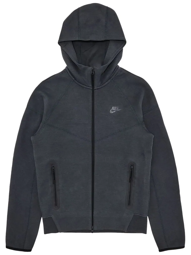 Худи Nike Sportswear Tech Fleece Windrunner Full Zip Hoodie 'Anthracite/Black' — изображение 1 из 3, черный