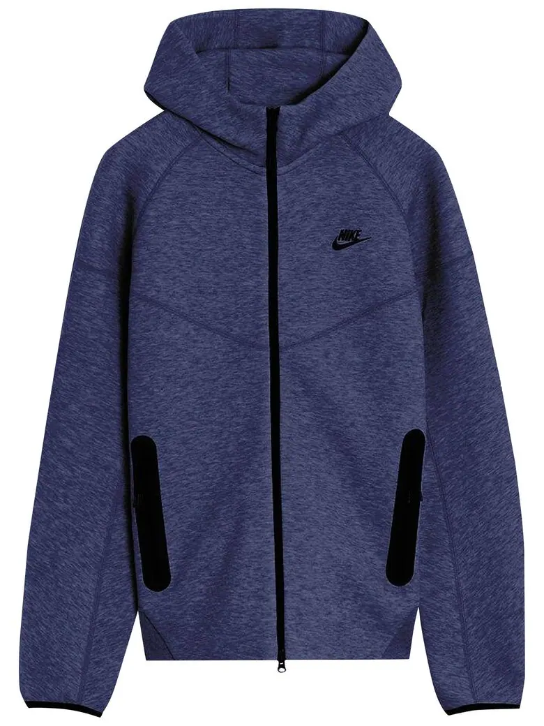 Худи Nike Sportswear Tech Fleece Windrunner Full Zip Hoodie 'Obsidian Heather/Black' — изображение 1 из 1, черный