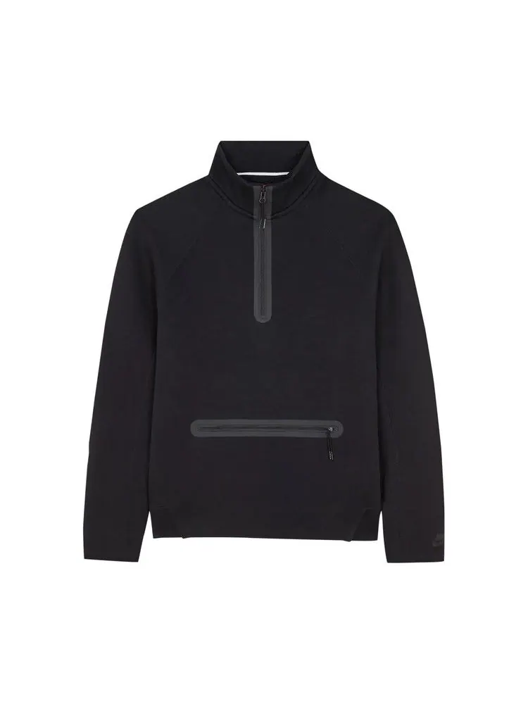 Толстовка Nike Sportswear Tech Fleece 1/2 Zip Sweatshirt — изображение 1 из 1, черный/черный