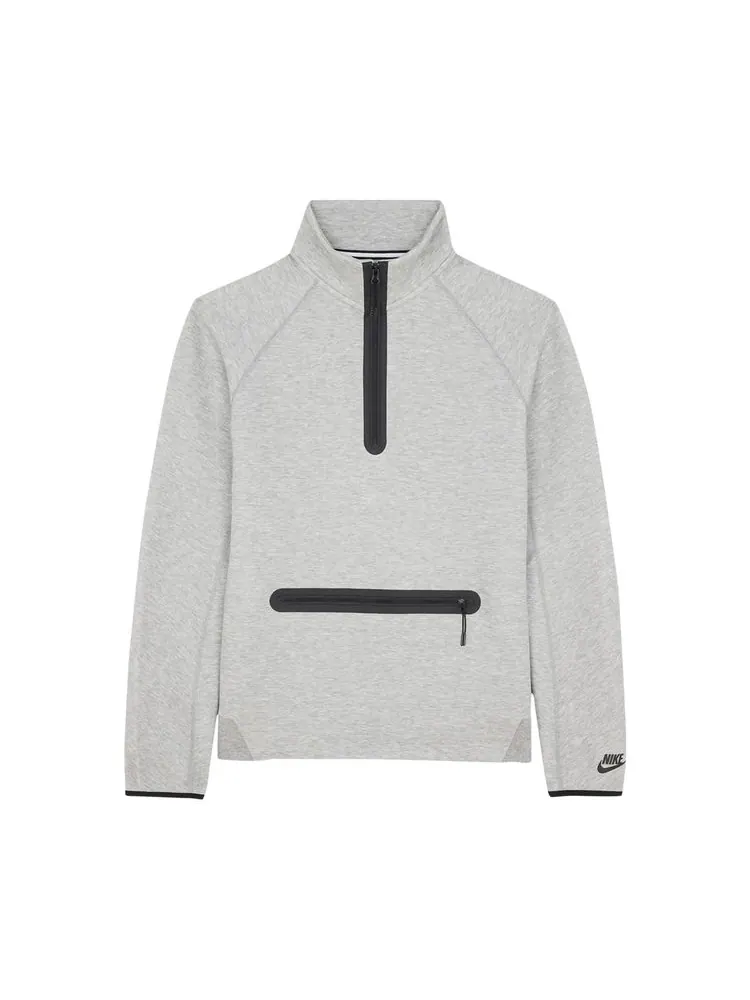 Толстовка Nike Sportswear Tech Fleece 1/2 Zip Sweatshirt 'Dark Grey Heather/Black' — изображение 1 из 1, темный серый/черный