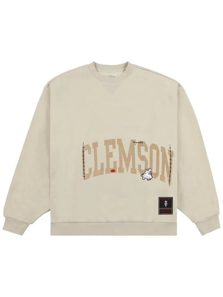 Толстовка Cactus Jack By Travis Scott Cactus Jack by Travis Scott x Mitchell & Ness Clemson University Crewneck, бежевый