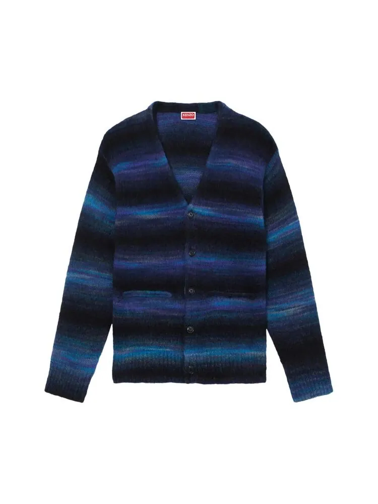 Кардиган Kenzo Stripes Cardigan Blue/Black — изображение 1 из 2, синий/черный