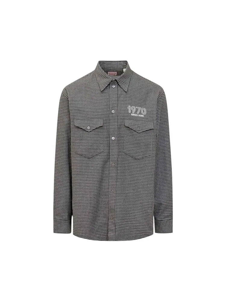Рубашка Kenzo Archive 1970 Military Shirt — изображение 1 из 1, серый