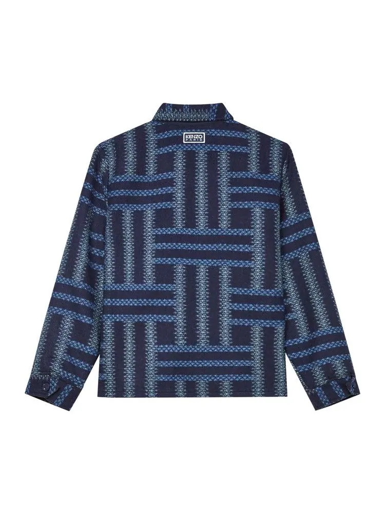 Рубашка Kenzo Weave Overshirt — изображение 2 из 2, синий