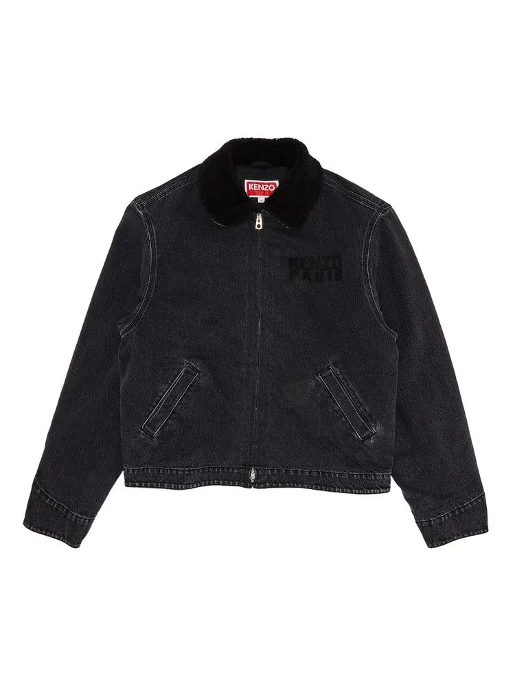 Куртка Kenzo Happy Tiger Utility Fleece Jacket — изображение 1 из 3, черный джинсовый синий