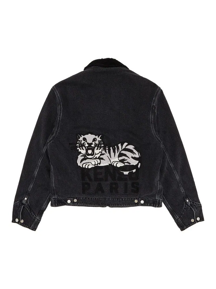 Куртка Kenzo Happy Tiger Utility Fleece Jacket — изображение 2 из 3, черный джинсовый синий