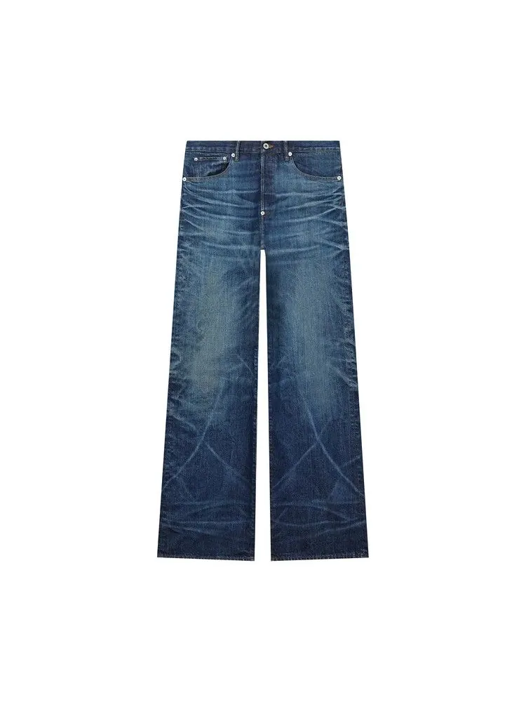 Джинсы Kenzo Turn Up Wide Fit Jeans — изображение 1 из 3, синий джинсовый синий