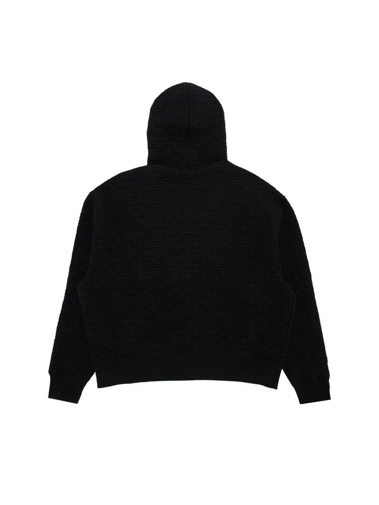 Худи Kenzo Weave Embroidered Boxy Full Zip Hoodie — изображение 2 из 3, черный