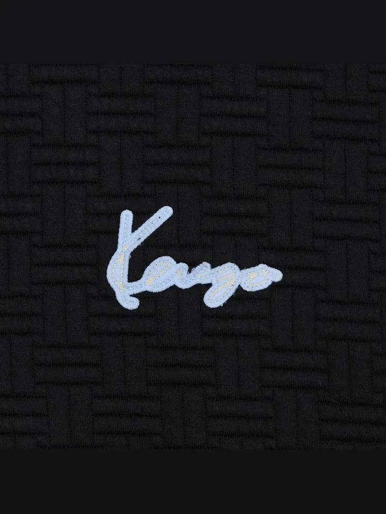 Худи Kenzo Weave Embroidered Boxy Full Zip Hoodie — изображение 3 из 3, черный
