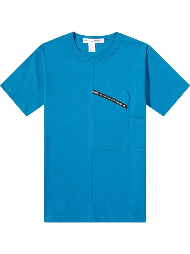 Футболка Comme des Garçons SHIRT Zip T-Shirt 'Blue' — изображение 1 из 1, синий
