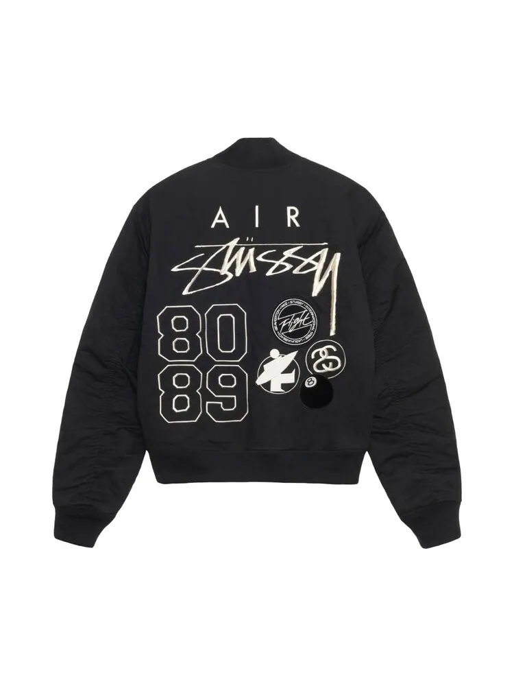 Куртка Stussy x Nike Reversible Varsity 'Black/Sail' — изображение 2 из 3, черный