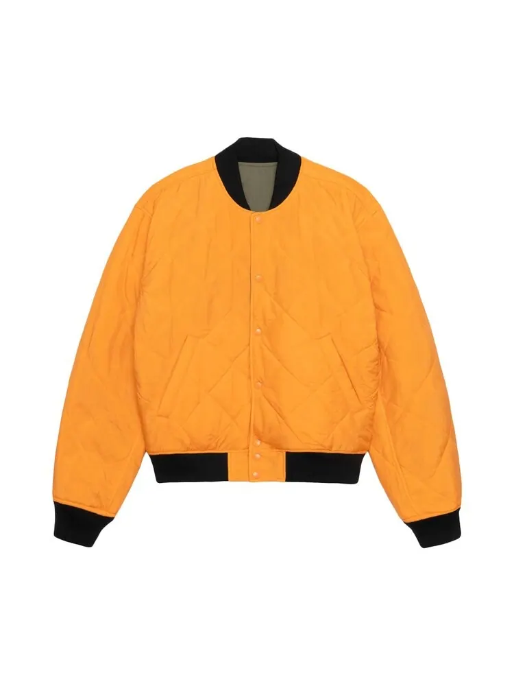 Куртка Stussy x Nike Reversible Varsity 'Medium Olive/Bright Mandarin' — изображение 3 из 3, зеленый