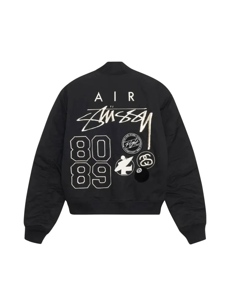 Куртка Stussy x Nike Reversible Varsity 'Black/Sail' — изображение 2 из 3, черный