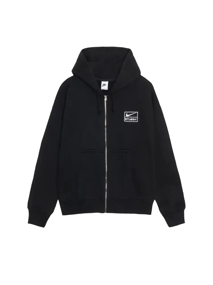 Худи Nike x Stussy Zip Fleece 'Black' — изображение 1 из 4, черный
