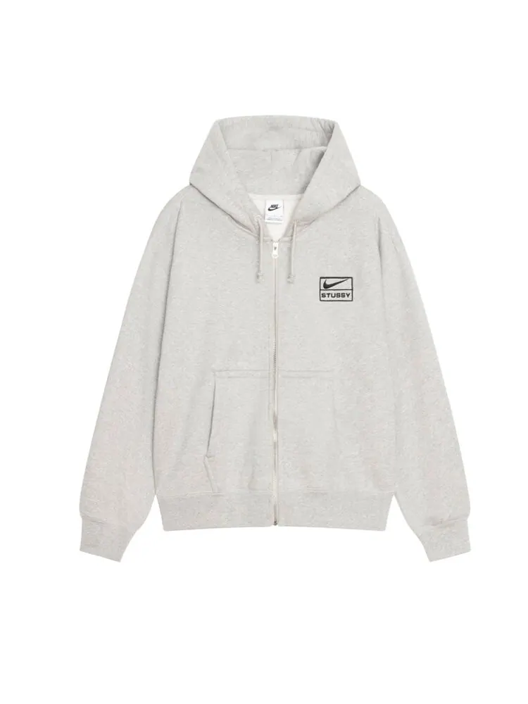 Худи Nike x Stussy Stone Washed Fleece Zip Hoodie — изображение 1 из 2, серый