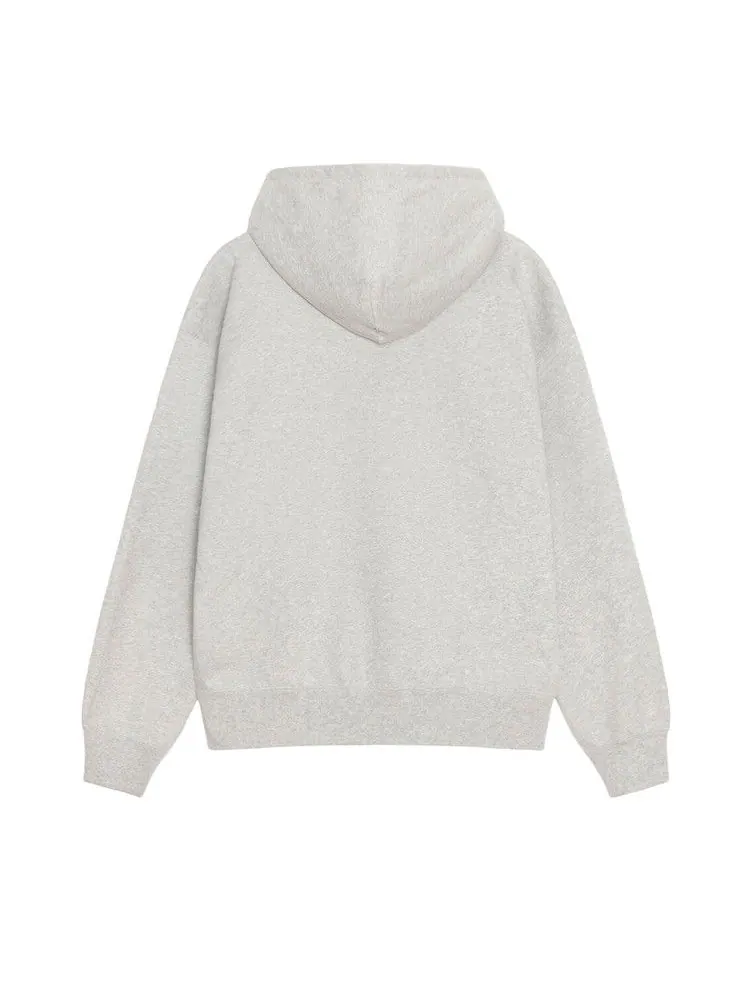 Худи Stussy x Nike Fleece Zip Hoodie 'Grey Heather' — изображение 2 из 2, серый
