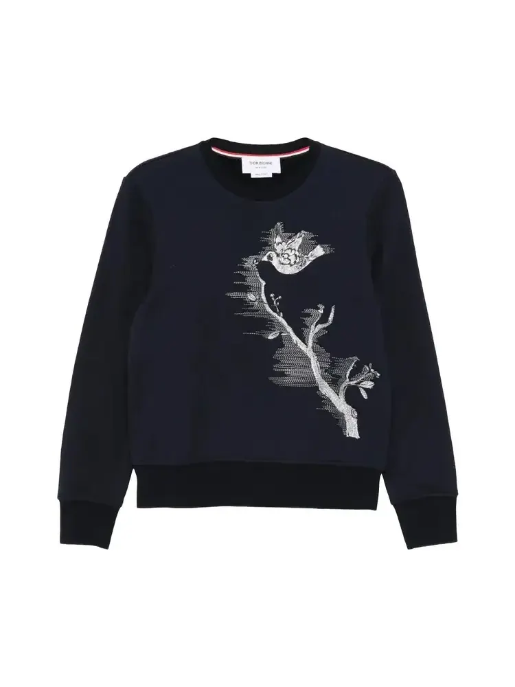 Свитшот Thom Browne с круглым вырезом — синий
