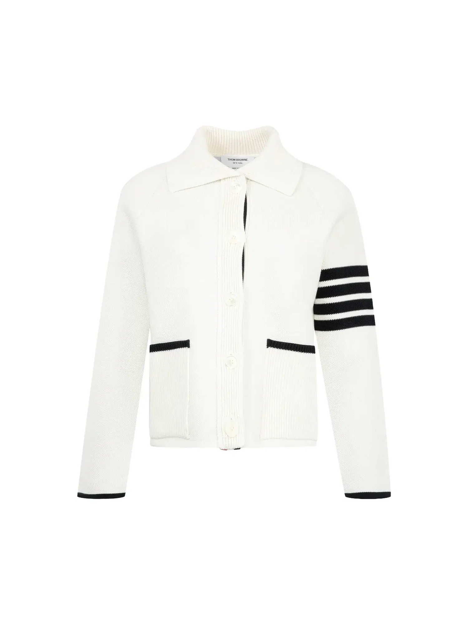 Куртка Thom Browne Double Face Pique Stitch Polo Collar — белый