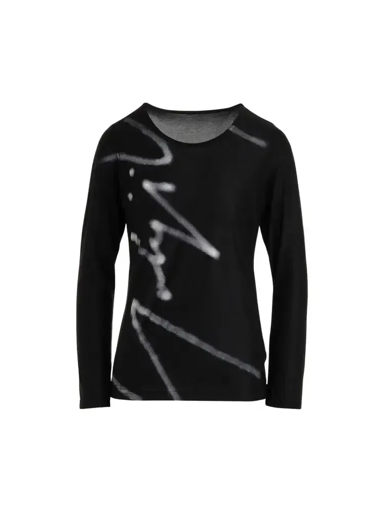 Футболка с длинными рукавами Yohji Yamamoto YY Pattern — изображение 1 из 2, черный