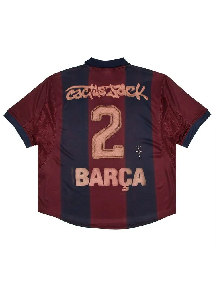 Джерси Nike FC Barcelona x Cactus Jack Retro 2000/01 Home Skeleton Jersey — изображение 2 из 3, красный/синий