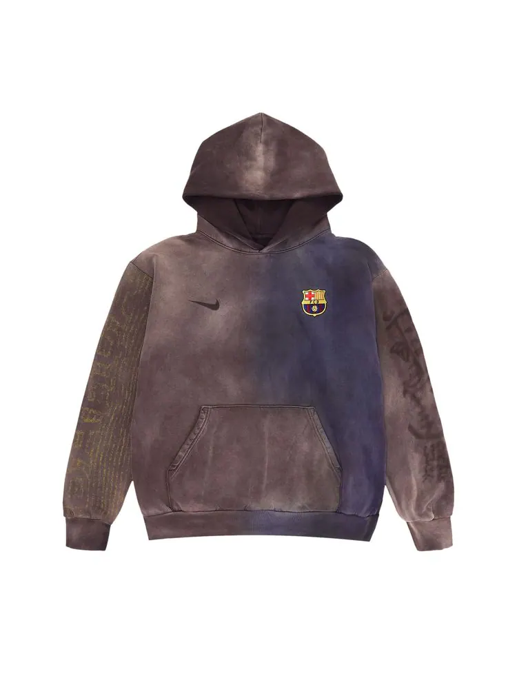 Худи Nike FC Barcelona x Cactus Jack Split-Dye Crest Hoodie 'Brown' — изображение 1 из 2, коричневый