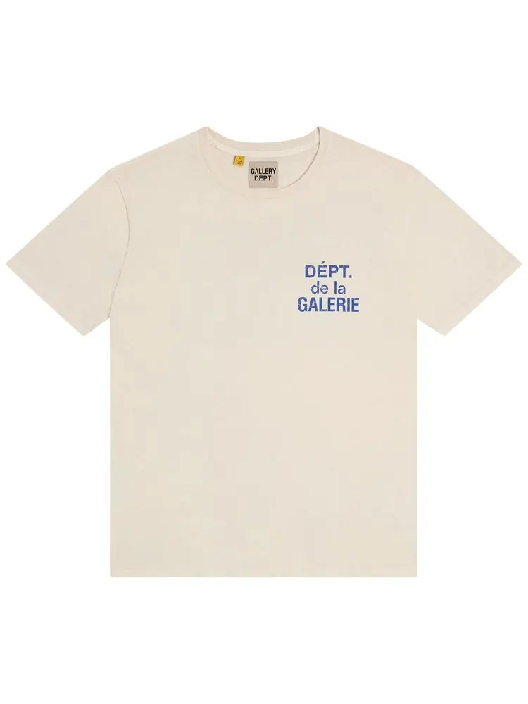 Футболка Gallery Dept. French Tee 'Cream/Blue' — изображение 1 из 2, кремовый/синий