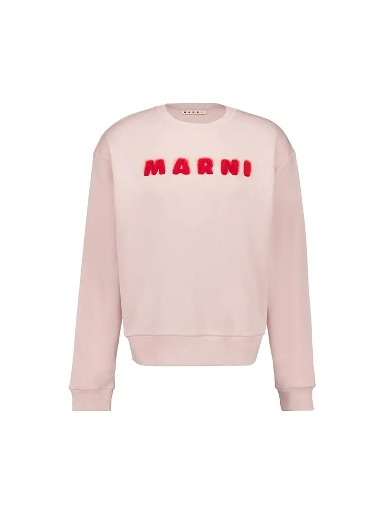 Толстовка Marni Unbrushed Sweatshirt 'Azalea' — изображение 1 из 3, азалея