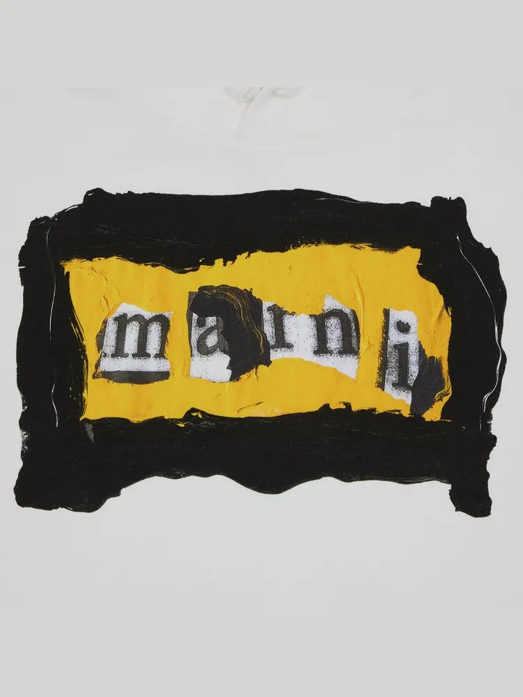 Толстовка Marni Painted Collage Logo Sweatshirt 'Lily White' — изображение 3 из 3, белый