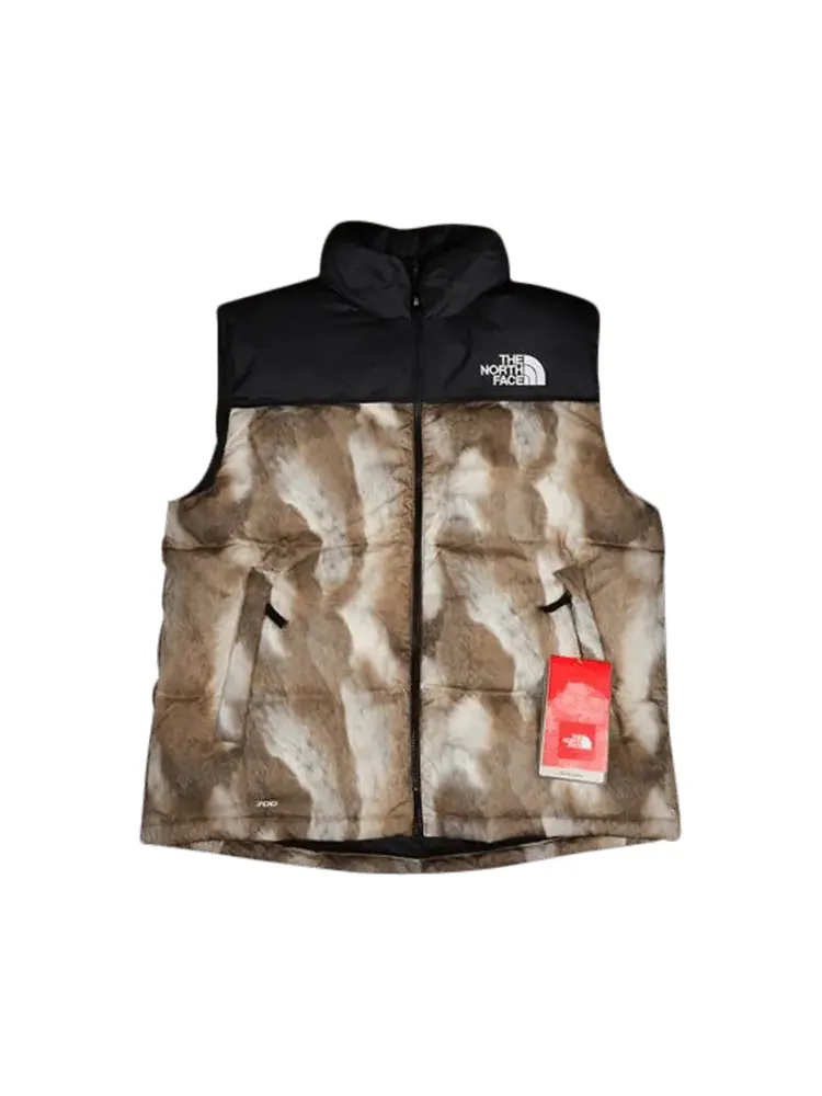 Куртка Supreme x The North Face Fur Print Nuptse — изображение 1 из 1, коричневый