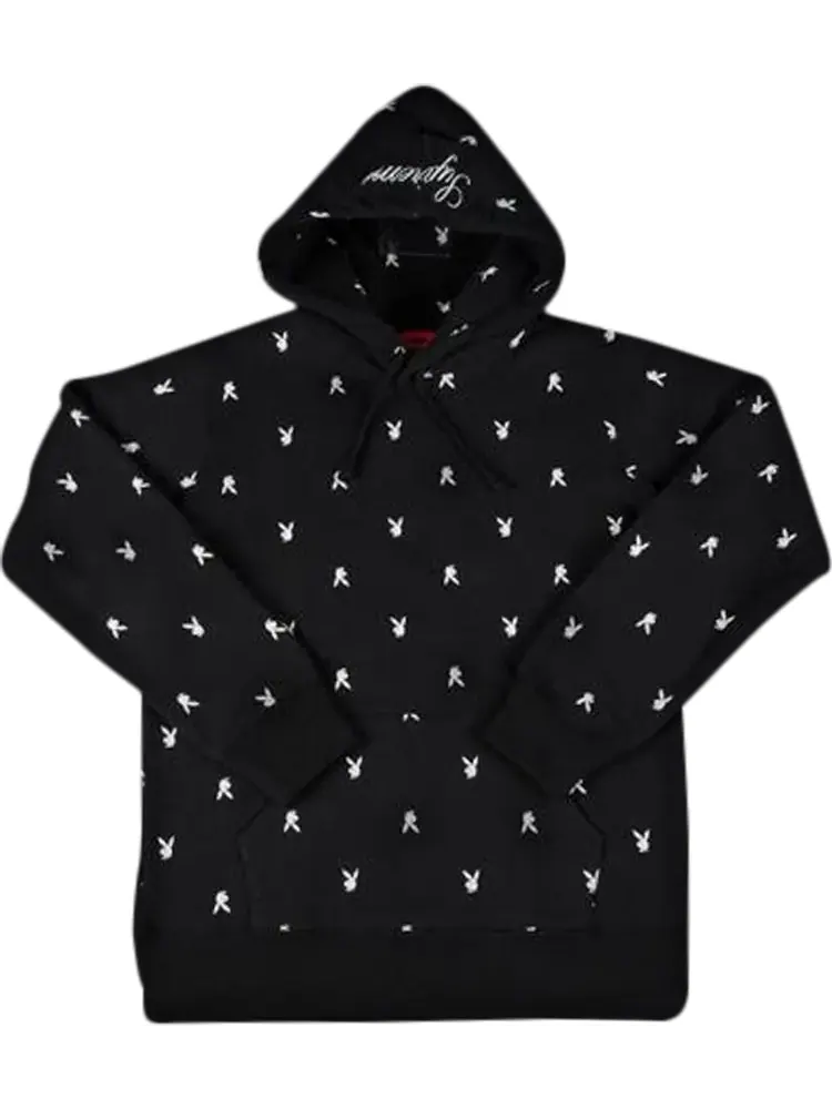 Толстовка Supreme x Playboy Hooded Sweatshirt 'Black' — изображение 1 из 1, черный