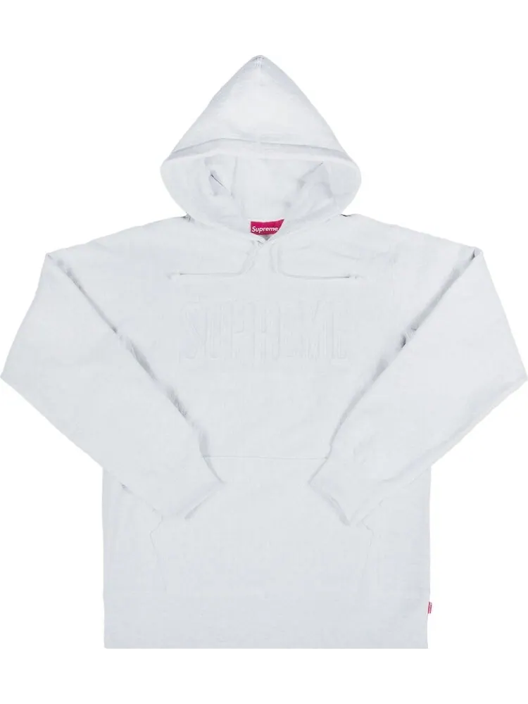Толстовка Supreme Embroidered Outline Hooded Sweatshirt 'Grey' — изображение 1 из 2, серый