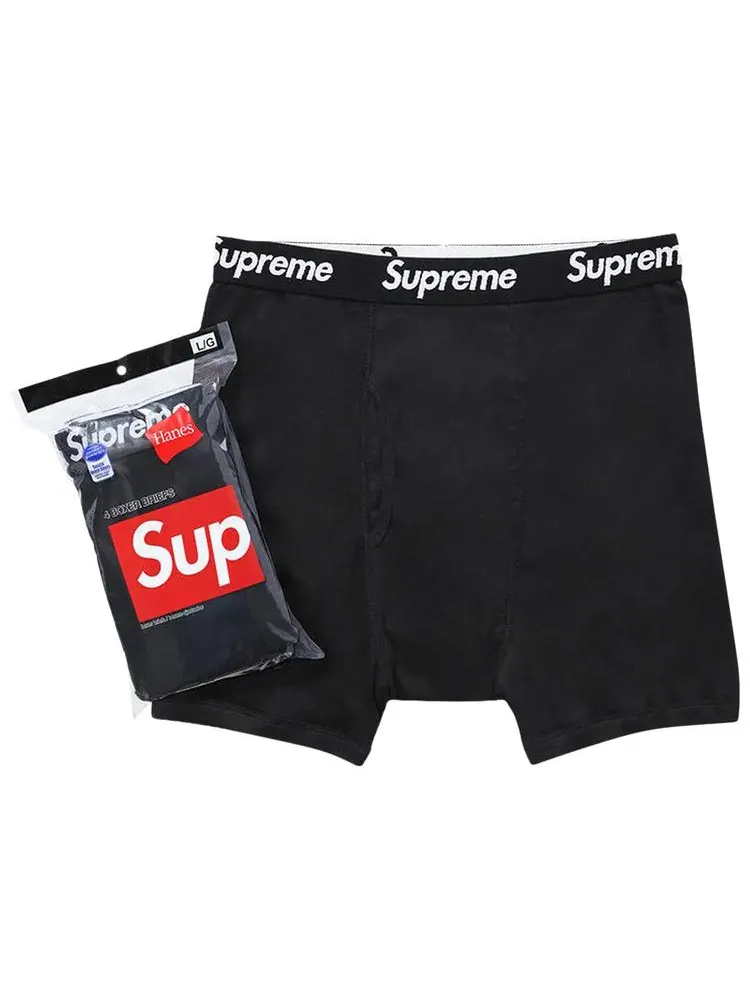 Боксеры Supreme Hanes Boxer Briefs (4 Pack) — изображение 1 из 1, черный