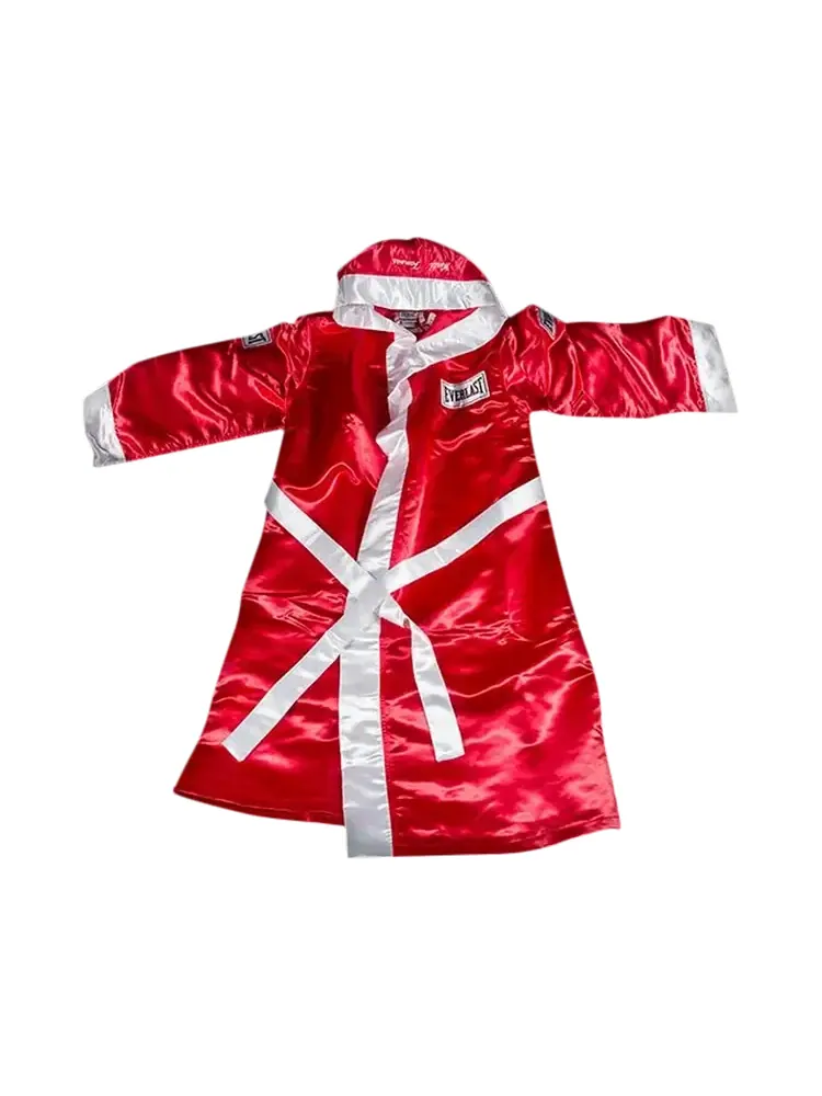 Боксерский халат Supreme x Everlast из атласа с капюшоном — изображение 1 из 1, красный