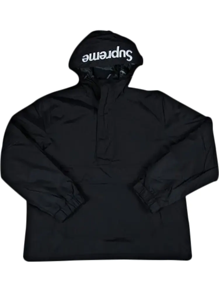 Пуловер Supreme Hooded Logo Half Zip Pullover 'Black' — изображение 1 из 1, черный