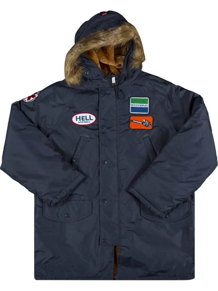 Парка Supreme x Hysteric Glamour N-3B Parka 'Navy' — изображение 1 из 3, синий