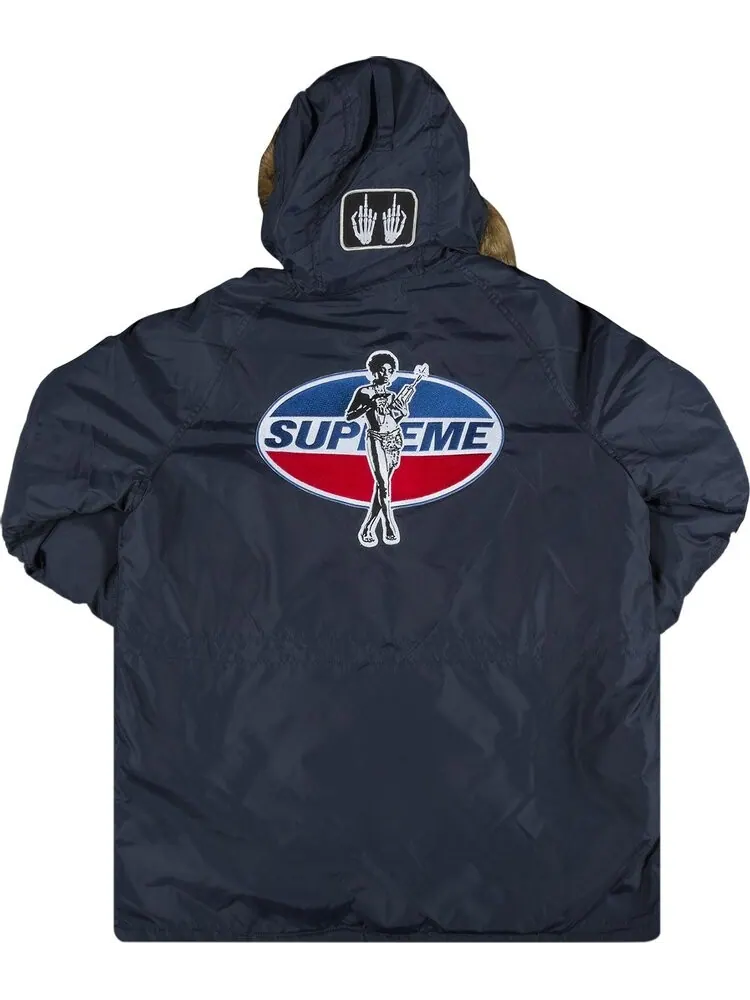 Парка Supreme x Hysteric Glamour N-3B Parka 'Navy' — изображение 2 из 3, синий