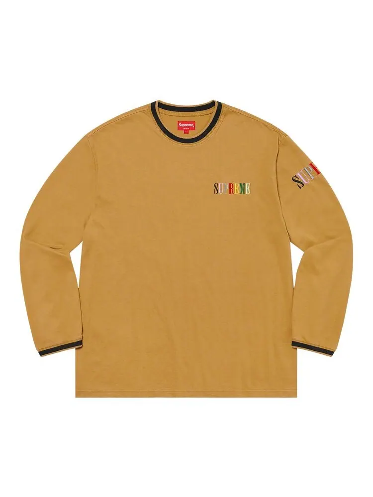 Топ Supreme Multicolor Logo Long-Sleeve Top Dark Gold — изображение 1 из 2, темный золотистый