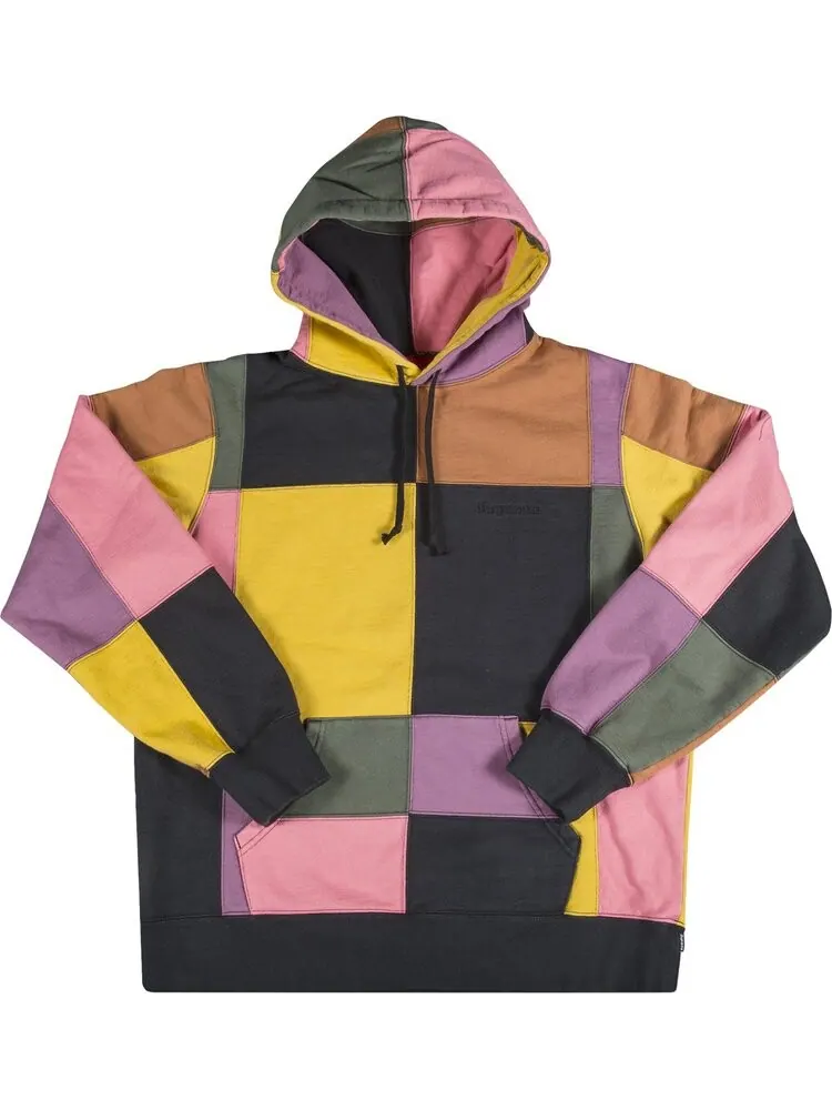 Толстовка Supreme Patchwork Hooded Sweatshirt 'Black' — изображение 1 из 1, черный