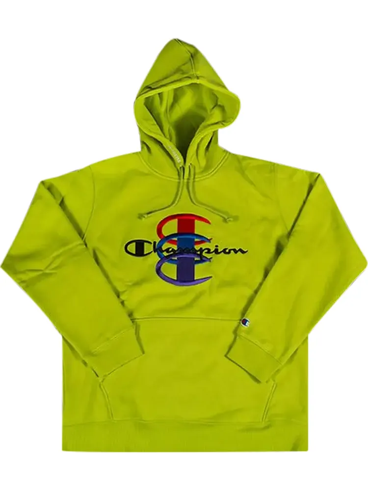 Толстовка Supreme x Champion Stacked C Hooded Sweatshirt 'Green' — изображение 1 из 1, зеленый