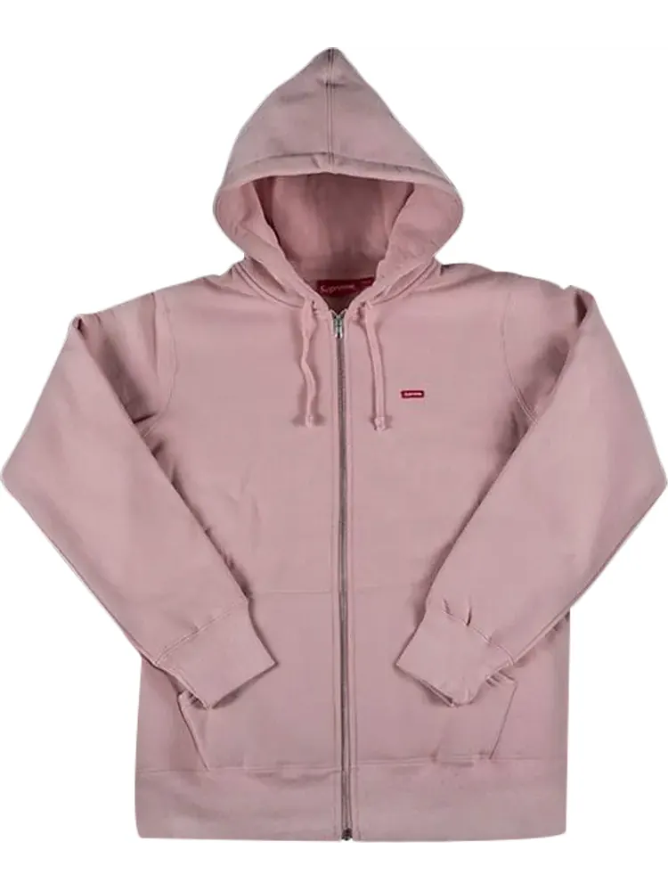 Толстовка Supreme Small Box Zip Up Sweatshirt 'Pale Pink' — изображение 1 из 1, розовый