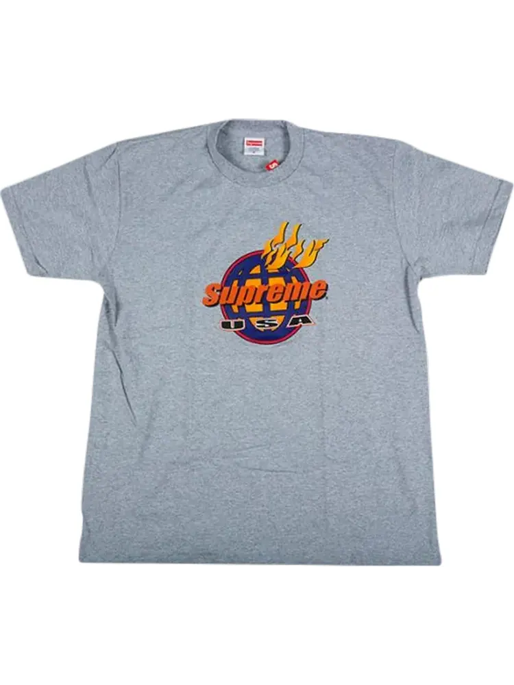 Футболка Supreme Fire T-Shirt 'Grey' — изображение 1 из 1, серый