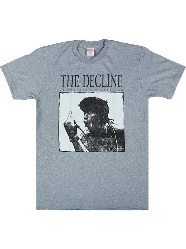 Футболка Supreme Decline Of Western Civilizations Tee 'Heather Grey' — изображение 1 из 1, серый