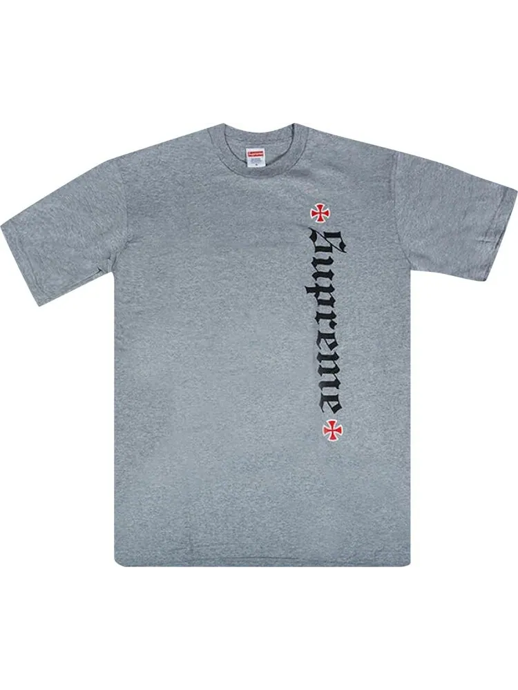 Футболка Supreme Independent Old English Tee 'Heather Grey' — изображение 1 из 1, серый