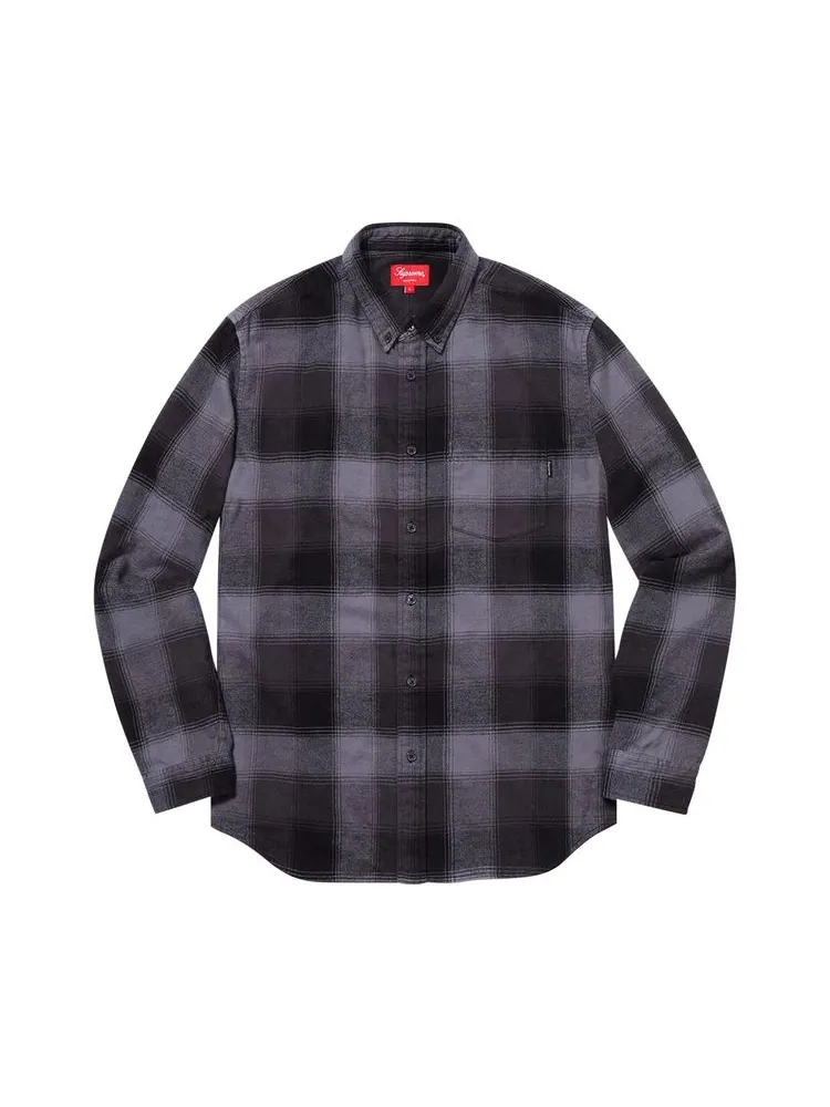 Рубашка Supreme Shadow Plaid Flannel Shirt 'Black' — изображение 1 из 1, черный